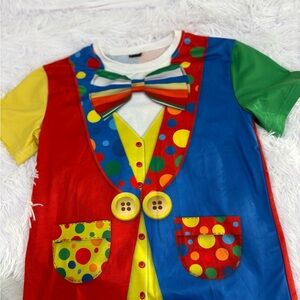 Colorful Clown Costume T-Shirt with Bow Tie
